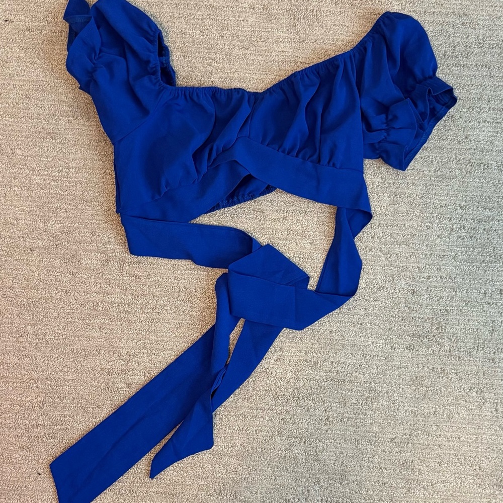 SHEIN Royal Blue Off-Shoulder Top